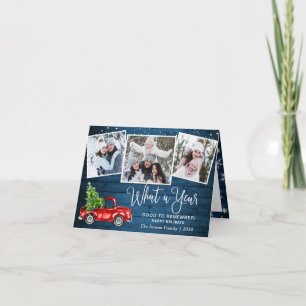 Tarjeta Festiva Qué año Navidades Red Farm Truck 3 Foto