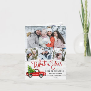 Tarjeta Festiva Qué año Navidades Red Farm Truck 3 Foto