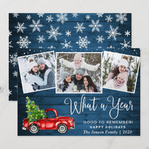 Tarjeta Festiva Qué año Navidades Red Farm Truck 3 Foto
