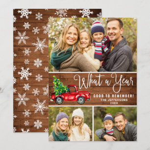 Tarjeta Festiva Qué año Navidades Red Farm Truck 3 Foto