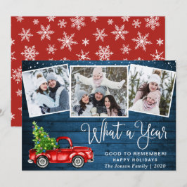 Tarjeta Festiva Qué año Navidades Red Farm Truck 3 Foto