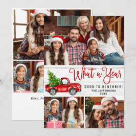 Tarjeta Festiva Qué año Navidades Red Farm Truck 6 Foto