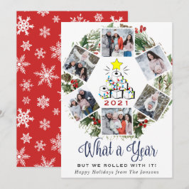 Tarjeta Festiva Qué año Navidades Red Farm Truck 6 Foto