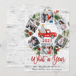 Tarjeta Festiva Qué año Navidades Red Farm Truck 6 Foto