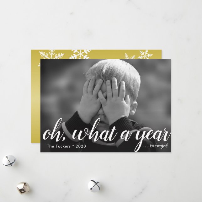 Tarjeta Festiva ¡Qué año (para olvidar) Feliz año nuevo! (Anverso/Reverso In Situ)