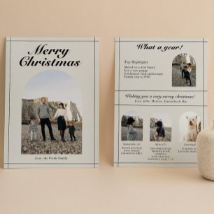 Tarjeta Festiva Qué año Resumen del año Fotos de 3 niños en ar