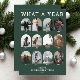 Tarjeta Festiva Qué año verdes Navidades de Collage de fotos moder