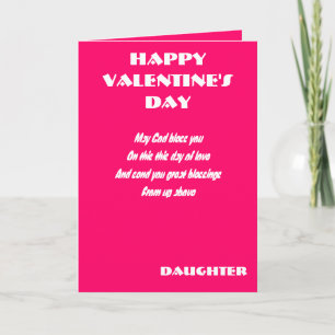 Tarjeta Festiva Que Dios bendiga a tu hija en el día de San Valent