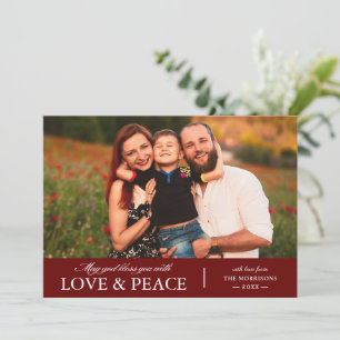 Tarjeta Festiva Que Dios te bendiga con amor y paz cita foto