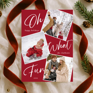 Tarjeta Festiva Qué divertidas felices fiestas Foto de bastón de c