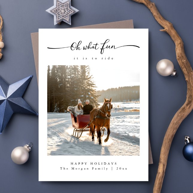 Tarjeta Festiva Qué divertido es viajar en Navidades de fotografía (Subido por el creador)
