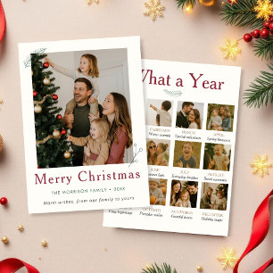 Tarjeta Festiva Qué familia de un año   Navidades de revisión de a