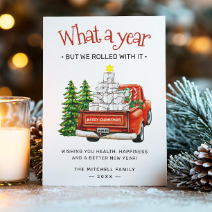 Tarjeta Festiva Qué Gracioso Año Recibiendo Navidades