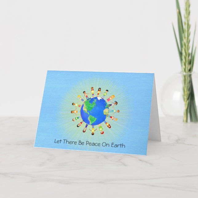 Tarjeta Festiva Que haya paz en la Tierra (Anverso)
