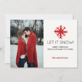 Tarjeta Festiva ¡Que La Nieve! Navidades de fotos de copos de niev
