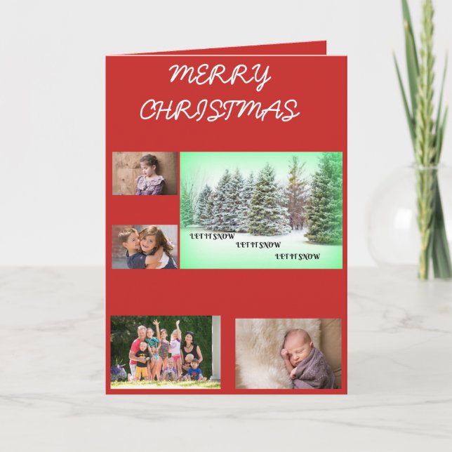 Tarjeta Festiva ¡Que La Nieve! ¡Que La Nieve! ¡Que nieve! 4 Fotos (Anverso)