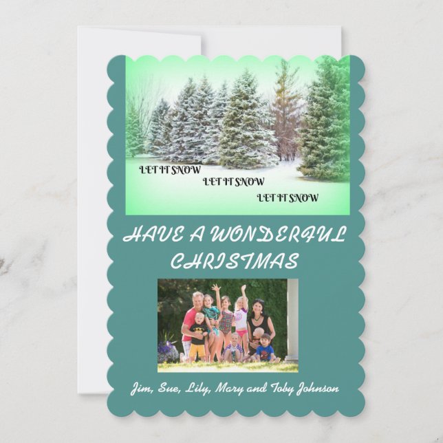 Tarjeta Festiva ¡Que La Nieve! ¡Que La Nieve! ¡Que nieve! Atrás ve (Anverso)