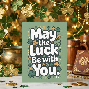 Tarjeta Festiva Que La Suerte Esté Contigo Trébol Para Amigo