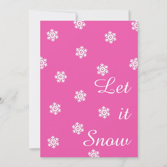 Tarjeta Festiva Que los Navidades rosados de nieve carguen copos d (Anverso)