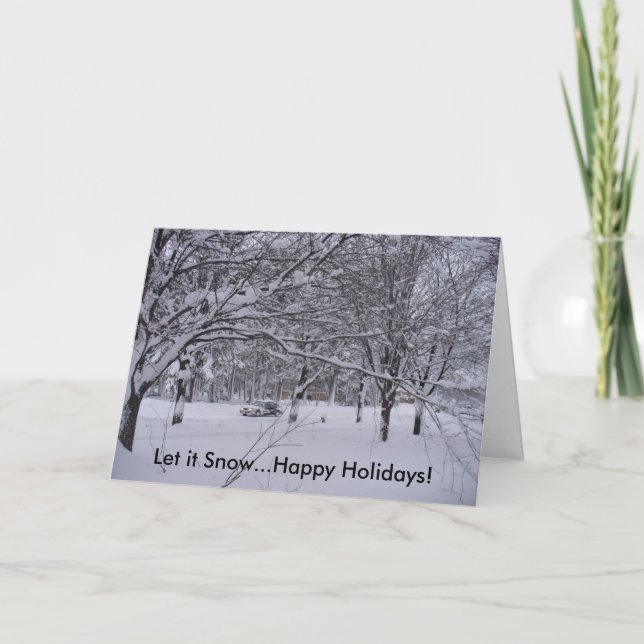 Tarjeta Festiva Que nieve... Felices fiestas Navidades Año Nuevo (Anverso)