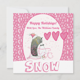 Tarjeta Festiva Que nieve | Navidades Cute Penguin