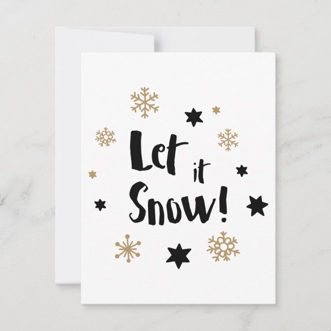 Tarjeta Festiva "¡Que nieve!" Navidades de caligrafía (Anverso)