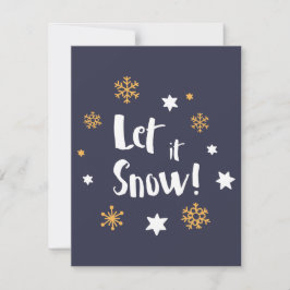 Tarjeta Festiva "¡Que nieve!" Navidades de caligrafía azul