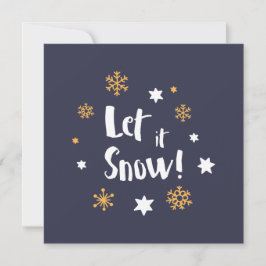 Tarjeta Festiva "¡Que nieve!" Navidades de caligrafía azul