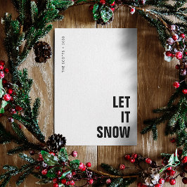 Tarjeta Festiva Que nieve | Navidades Minimalistas Limpiar Simple