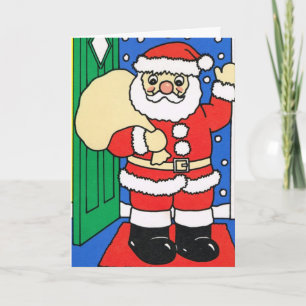 Tarjeta Festiva ¡Que nieve!, Santa se despide
