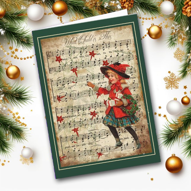 Tarjeta Festiva Qué niño es esta carta de Navidades de arte musica (Subido por el creador)