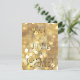 Tarjeta Festiva Que sea un diciembre de recordar - Gold Glam Holid