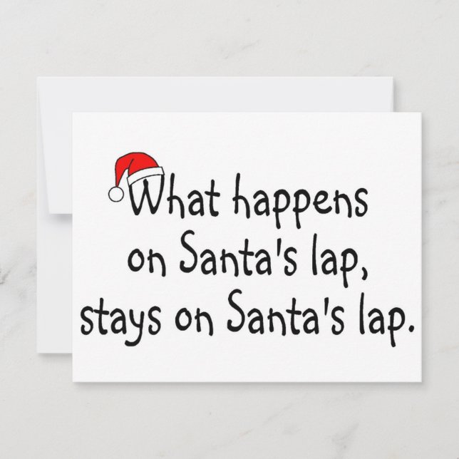 Tarjeta Festiva Qué Sucede Con Santas Lap Permanece En Santas Lap  (Anverso)
