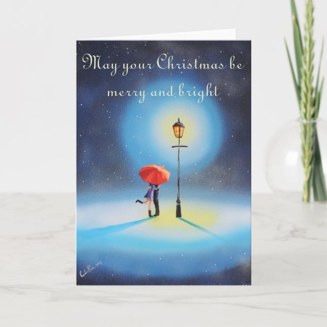 Tarjeta Festiva Que sus Navidades sean felices y brillantes. (Anverso)