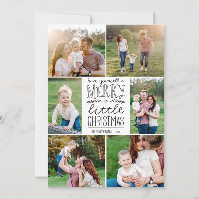 Tarjeta Festiva Que te tengas a tus Navidades seis fotos (Anverso)