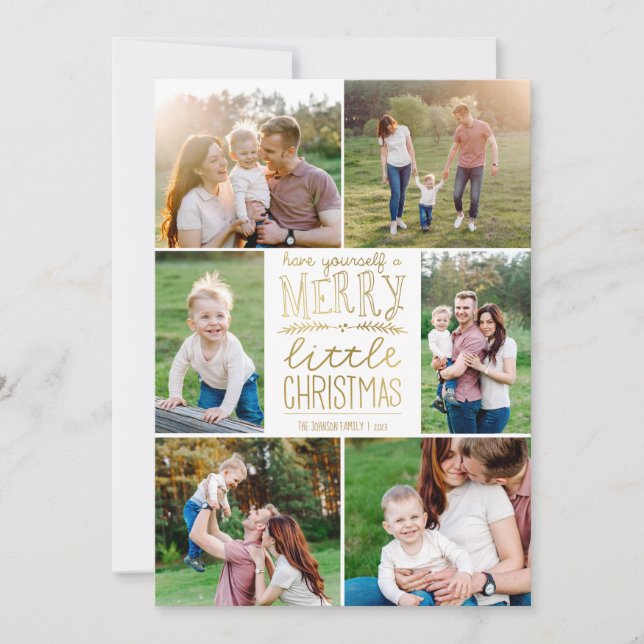 Tarjeta Festiva Que te tengas a tus Navidades seis fotos (Anverso)