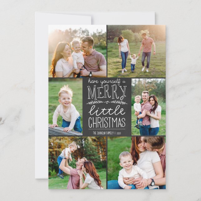 Tarjeta Festiva Que te tengas a tus Navidades seis fotos (Anverso)
