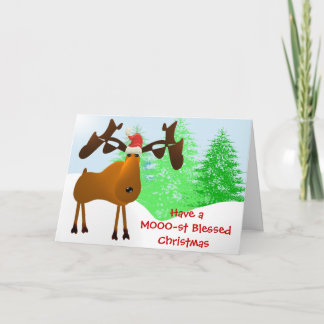 Tarjeta Festiva Que tengan Navidades bendecidos de MOO