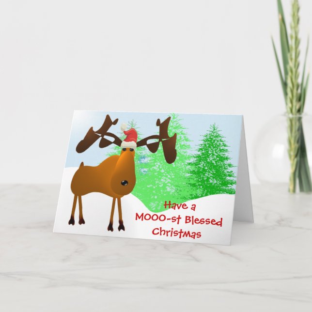 Tarjeta Festiva Que tengan Navidades bendecidos de MOO (Anverso)