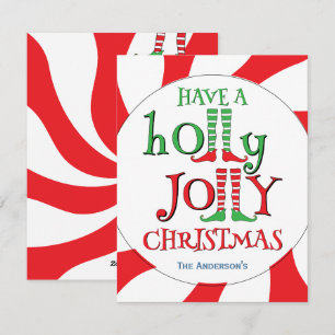 Tarjeta Festiva ¡Que tengan Navidades de Holly Jolly! Elf De Pimen