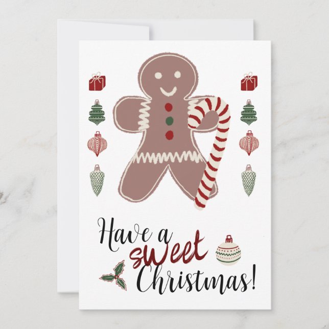 Tarjeta Festiva Que tengan Navidades dulces (Anverso)