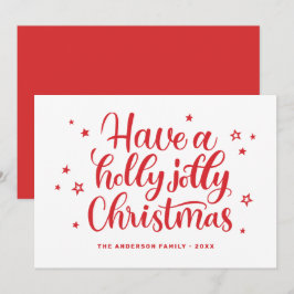 Tarjeta Festiva Que tengan Navidades muy alegres. Guión rojo de in