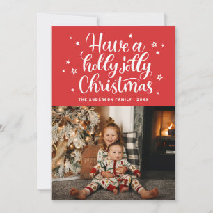 Tarjeta Festiva Que tengan Navidades muy alegres. Guión rojo lindo