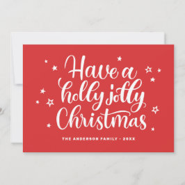 Tarjeta Festiva Que tengan Navidades muy alegres. Tipografía roja 