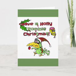 Tarjeta Festiva ¡Que tengan Navidades Zombie Holly!