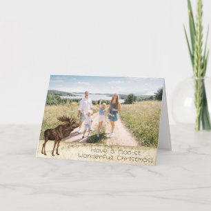 Tarjeta Festiva ¡Que tengan un Moo-st Wondear Navidades!