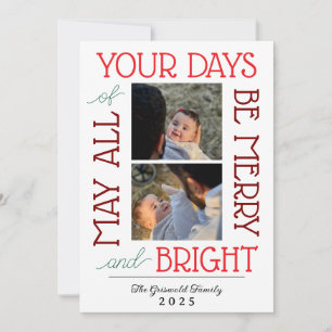 Tarjeta Festiva Que todos tus días sean alegres y brillantes Tarje