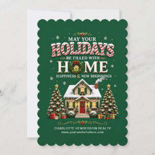 Tarjeta Festiva Que Tus Fiestas Estén Llenas De Felicidad En Casa