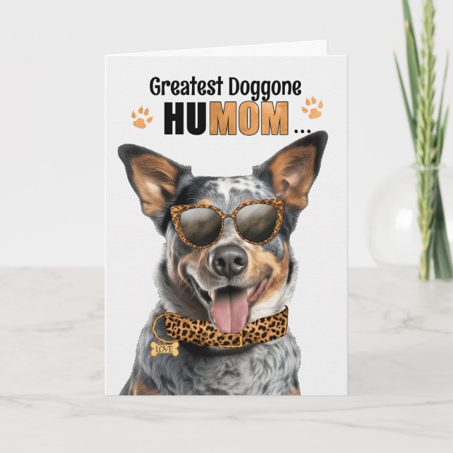 Tarjeta Festiva Queensland Heeler Dog más grande Día de la Madre H (Anverso)