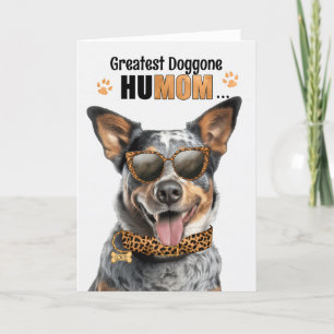 Tarjeta Festiva Queensland Heeler Dog más grande Día de la Madre H